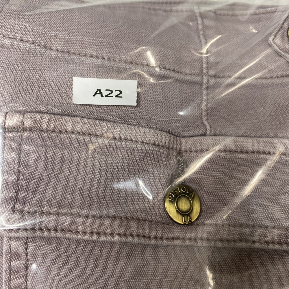 PISTOLA Straight Leg Pant Women Size 31 Pale Purple Cropped Utility High Rise - Picture 15 of 15